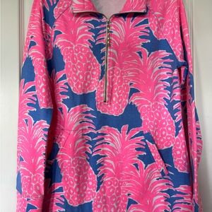 Lilly Pulitzer Pink and Blue Pullover Pineapple